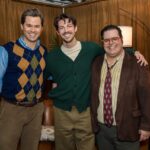 Josh Gad Instagram - Grant Gustin Guested at GUTENBERG! (Say that five times fast.) The @w4emusical star brought the house down at last night’s show 🍽️✨ #GutenbergBway 📸: @triciambaron James Earl Jones Theatre