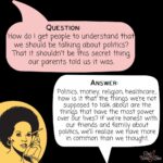 Julia Louis-Dreyfus Instagram - What an amazing Q&A we had about talking to friends and family about voting! Here are a few of my favorite questions that I think we all could find valuable - please share so others can also start conversations. Special thanks to the ladies of @redwineblueUSA for providing the expert answers to each one! I know it can be a little tough to talk to your friends and family, but it truly is one of the most impactful things you can do this election! You can see all the questions in a story highlight on my profile. And please go to my link in bio to see how you can earn up to $500 for abortion funds just by talking to your friends & family!
