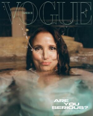 Julia Louis-Dreyfus Instagram - Thank you @voguegreece for putting me on your cover. I call the first “me as a fountain” and the second “beyond the fringe”. 

Credits: 
Editor-in-chief: @thaleiavoguegr
Creative and Fashion Director: @nicholasgeorgiou_
Art director: @d_andrianopoulos
Photographer: @leeorwild
@sarahlaird_goodco
Director of Photography: @joachimzunke
Styling: @cristinaehrlich @theonly.agency
Makeup Artist: @karenkawahara @mchglobal
Hairstylist: @hairbyaviva @aframe_agency
Manicure:  @nailsbyemikudo @opusbeauty
Set Designer: @danieljhorowitz
@jonesmodelmanagement
Casting Director: @jilldemling
Photographer’s Assistants: Patrick Molina & Paula Andrea
Digital Technician: Maria Troncoso De Gibbs
Stylist’s Assistant: Bridget Blacksten
Tailor: Sarah Rothan
Set Designer’s Assistant: Jade Sorenson
Production: @arprojectsnewyork
Special Thanks to @teamid