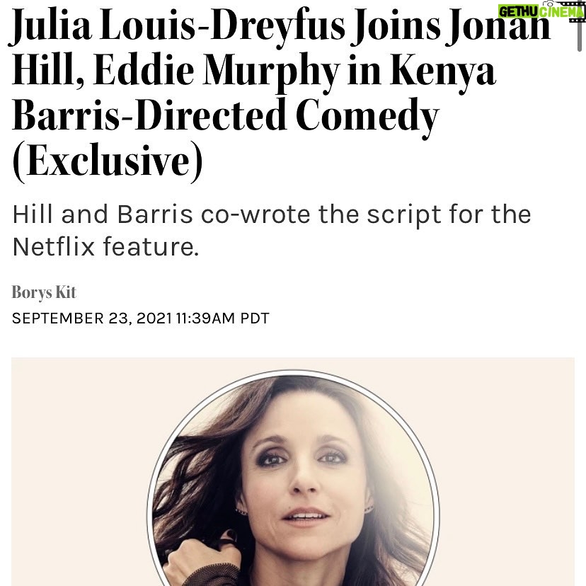 Julia Louis-Dreyfus Instagram - So, this is happening! @netflix @jonahhill @kenyabarris