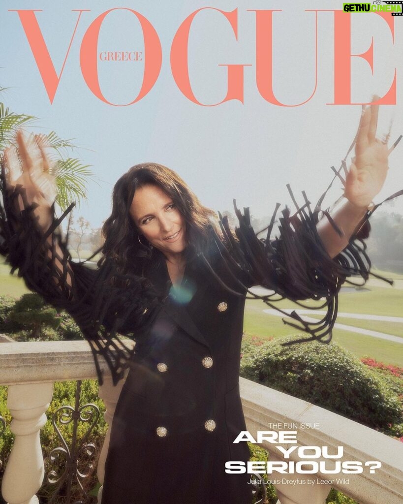 Julia Louis-Dreyfus Instagram - Thank you @voguegreece for putting me on your cover. I call the first “me as a fountain” and the second “beyond the fringe”. Credits: Editor-in-chief: @thaleiavoguegr Creative and Fashion Director: @nicholasgeorgiou_ Art director: @d_andrianopoulos Photographer: @leeorwild @sarahlaird_goodco Director of Photography: @joachimzunke Styling: @cristinaehrlich @theonly.agency Makeup Artist: @karenkawahara @mchglobal Hairstylist: @hairbyaviva @aframe_agency Manicure: @nailsbyemikudo @opusbeauty Set Designer: @danieljhorowitz @jonesmodelmanagement Casting Director: @jilldemling Photographer’s Assistants: Patrick Molina & Paula Andrea Digital Technician: Maria Troncoso De Gibbs Stylist’s Assistant: Bridget Blacksten Tailor: Sarah Rothan Set Designer’s Assistant: Jade Sorenson Production: @arprojectsnewyork Special Thanks to @teamid