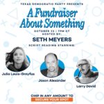 Julia Louis-Dreyfus Instagram - It’s true! Larry David, @jalexander1959, and I are reuniting for democracy and joining forces with @sethmeyers to support @texasdemocrats. Join us this Friday 10/23 at 7:30 pm CT. Sign up at the link in my bio. Together, we’re gonna #TurnTexasBlue!!