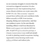 Julia Louis-Dreyfus Instagram - [@ayanaeliza #PassTheMic post 👋🏽 ] When not pausing to focus on racial justice, I work on climate solutions — especially ones that involve the ocean. 🌊 We rarely talk about ocean policy, but the ocean is kind of a big deal. Here’s the thing: If we don’t include the ocean, we’ll fail at addressing the #ClimateCrisis. Allow me to explain, with this article I wrote for you about how the ocean is out there tryna save us: 💨 Offshore wind energy! 🌱Coastal ecosystems! ⛽️ Algae biofuel! 🦪 Regenerative #OceanFarming! Time to flip the script — the ocean is not a mere victim (although we really need to cut it out with the climate change, overfishing, pollution, and habitat destruction), it’s also 💪🏽 A HERO! Did you know: Coastal wetlands 🌱 can absorb 5 TIMES as much carbon in their soils as a forest?! #BlueCarbon. AND help protect us from storms. This is my #WorldOceansDay piece in @scientific_american. 💙 Swipe to read — or link in story and here: bit.ly/SciAm16. Never turn your back on the ocean. It brims ✨ with climate solutions. p.s. Why are there not wind turbine and solar panel emojis yet?! 😭 #WindPower #OffshoreWind #AlgaeBiofuel #OceanFarming #Wetlands #BlueCarbon #ClimateSolutions Scientific American