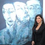 Jumana Murad Instagram - Who loves middle eastern modern & contemporary art🥰 with my beloved talented artist @rima.salamoun 💙💙💙 #jumanamurad #جومانا_مراد