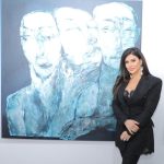 Jumana Murad Instagram - Who loves middle eastern modern & contemporary art🥰 with my beloved talented artist @rima.salamoun 💙💙💙 #jumanamurad #جومانا_مراد