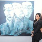 Jumana Murad Instagram - Who loves middle eastern modern & contemporary art🥰 with my beloved talented artist @rima.salamoun 💙💙💙 #jumanamurad #جومانا_مراد