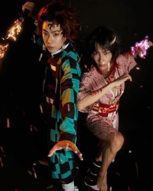 Jumpol Adulkittiporn Instagram - @tumcial @gun_atthaphan #tanjironezuko #demonslayer #bsetmakeuphalloween2023