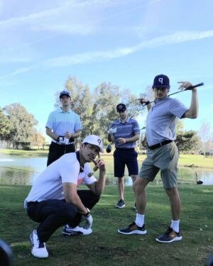 Justin Prentice Instagram - Do we play like pros? Absolutely not. Do we look like pros? Hell yes. Thanks @pumagolf for making us feel like better players