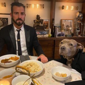 Justin Theroux Instagram - 😈*INSTGRAM TAKEOWVER*  iz KUMA 🐻 HER3  TO 📣 🙉AN0WNCE🦑 MY NEW 🥳🎉INSTA AKOUWNT 🦾✨@KUMATHEROUX !✨ 🐶 MY DAD has 1 MILLION 🤑🤑FULLOWERZ NAU S0 SAYD I CAN HAVE MY OUN P8YGE 🌈🦄 TO SHOW PEEBLE MORE DOGS 🐶 AND ABOUT MY LYF3 🖍✍️AMD PIBBULLS🦛🐘🦍!!! AND FOOD IS SO GOOD EVEN SOUP!!!! HOW ARE U? ❤️ ASLO SQUIRRELS HAPPEN, 🐿 BUT ALSO SOMETIMES NOT THERE BUUUUT,  FOOD HAPPENS AGAIN🍕🥗🌮SO THATS GR8T. IM TIRED SOMETIMEZ NOT NOW SO OKAY. BYEEEeee!!!! ALSO HI!!! MY AAKOWNT 📀📱📞 IZ @KUMATHEROUX SO FOLLOW MEEEE 🦊🕶🧚🏽‍♀️EVERYWWON! 🧚🏽‍♀️SKATEBOORDS 🛹😖😡 SCARRRY RIGHT? LETS NOT HELP THEM BUT HELP OTHER DOGS THAT NEED HELP OKAY!!!!??? 💗 TELL A FRAHNDs 💃TO FULLOW ME! THBAKS 👯‍♂️🐒🪵🥋