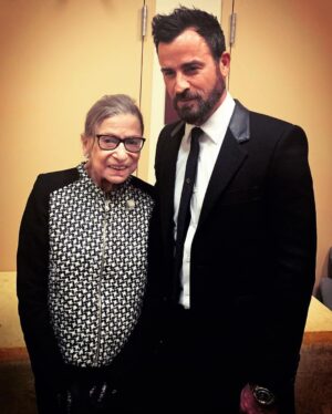 Justin Theroux Instagram - I am heartbroken. I have no words for the hole that has just been blown through us. 
Thank you for your service Justice Ginsburg. 
We’ll miss you RBG. 
I love you Ruth. 🖤