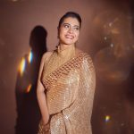 Kajol Instagram - Just a girl standing in front of her wardrobe, asking for more gold. 💁‍♀️🌟 #ootd #drapedingold #sparkleandshine #yehdilmangemore