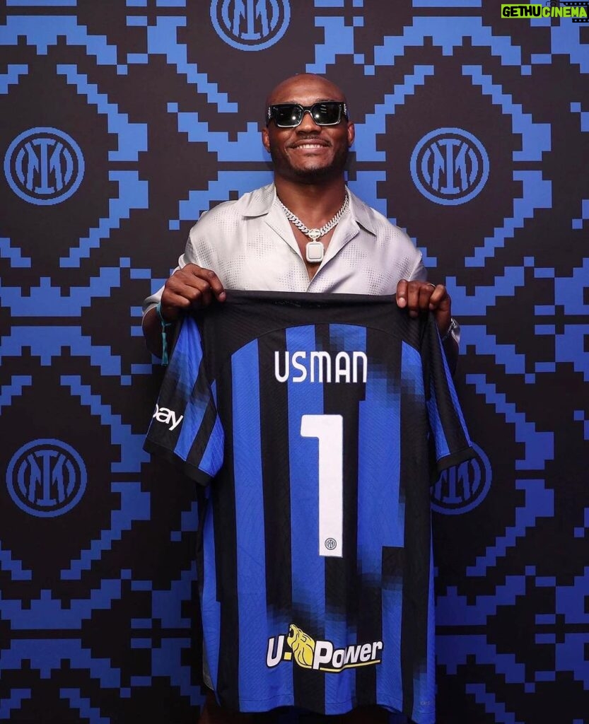 Kamaru Usman Instagram - What a game… Thank you for having me @inter 🫶🏿🙏🏿 Milan, Italy