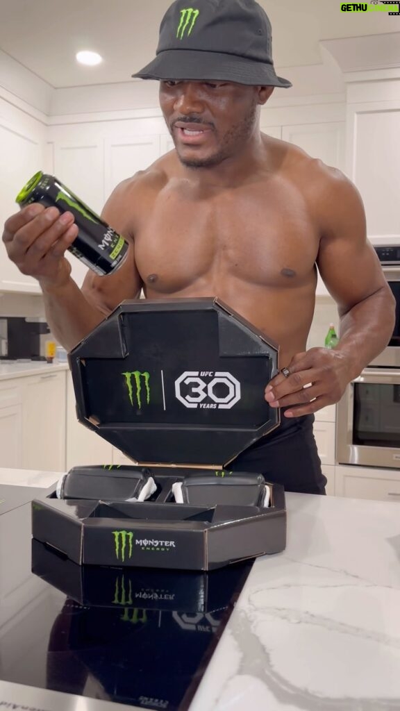 Kamaru Usman Instagram - Special delivery from @monsterenergy zero sugar get yours 🔥🫶🏿