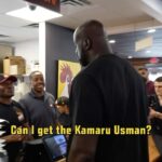 Kamaru Usman Instagram - Some times you need to get behind the counter and run things 😁🫶🏿 Thank you @shaq and @bigchickenshaq for having me 🙏🏿