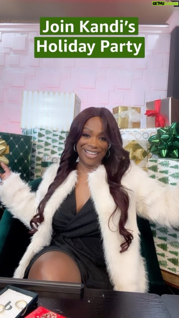 Kandi Burruss Tucker Instagram - You’re invited to a @kandi holiday party! 🎀❄️ Join #AmazonLive for a fun and festive party @kandi style in support of the @americanredcross tomorrow at 7pm ET!