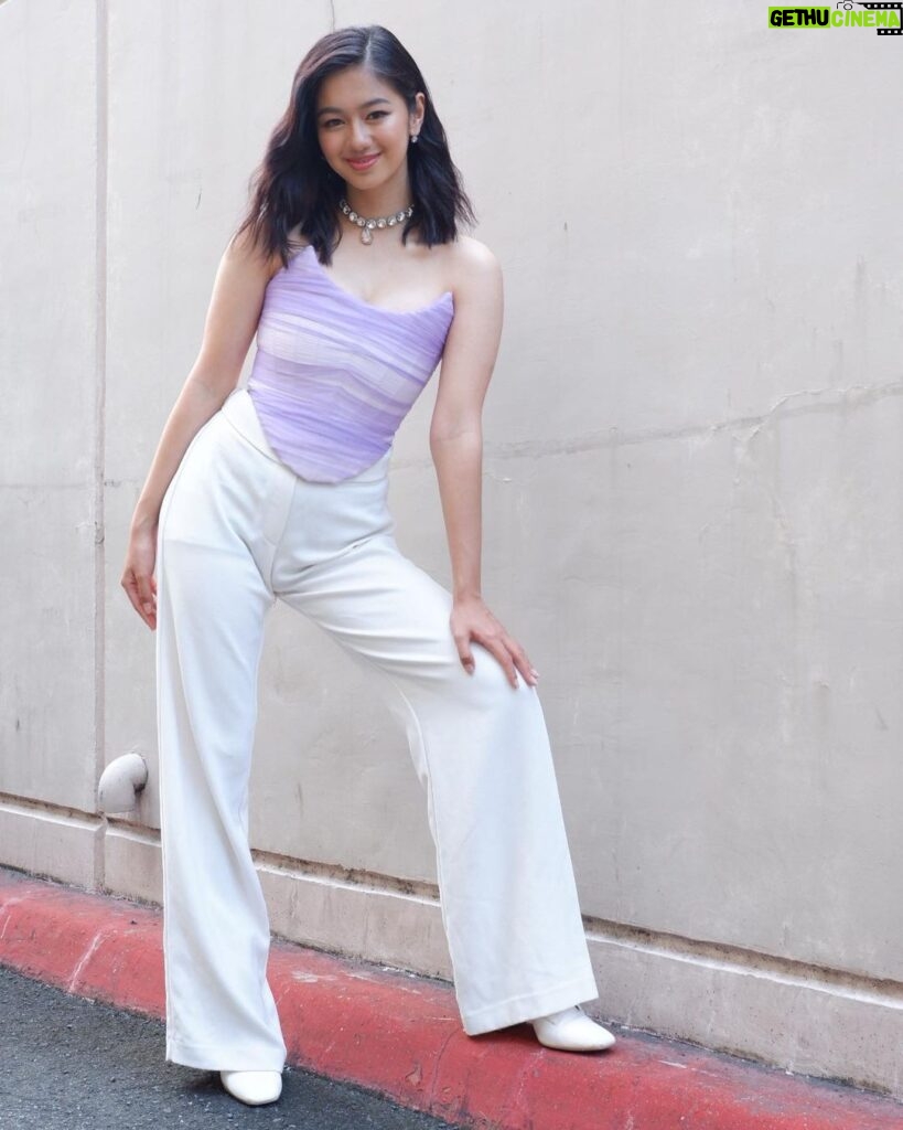 Kaori Oinuma Instagram - megumi and gino, LAFS soon!!! thank you @asapofficial! 💜 stylist: @icavillanueva makeup: @aronguevara_ hair: @shiela.g.villegas