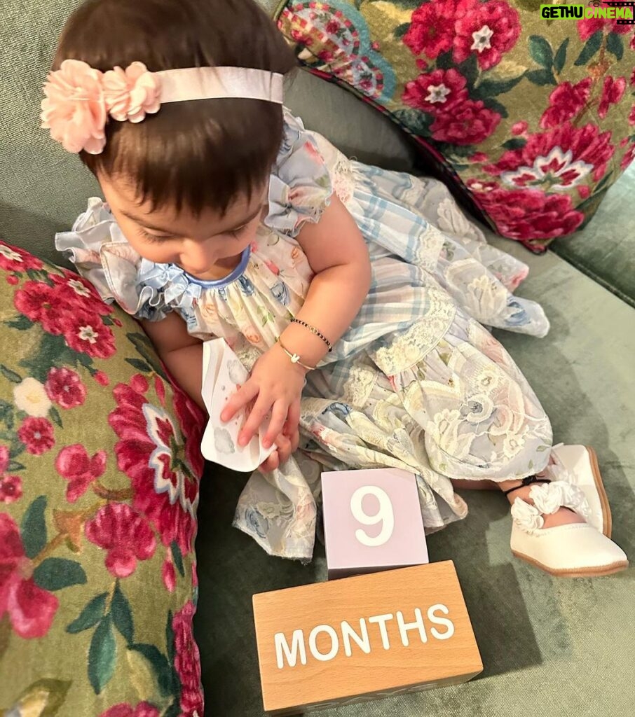 Karan Singh Grover Instagram - Our Devi turns 9 months ❤🧿🙏 Wanted to thank everyone for all the love and blessings for her 🧿🧿🧿🧿🧿🧿🧿 Grateful to all 🙏 Our Braveheart Baby is a warrior princess❤🧿🧿🧿🧿🧿🧿🧿 Durga Durga 🙏Jai Mata Di 🙏