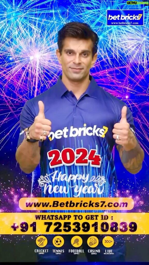 Karan Singh Grover Instagram - 🔱 🎉 Wishing you a year filled with victories, personal bests, and endless sports thrills! 🏆 Happy New Year to our amazing sports community! 🎊 Let’s kick off 2023 with the same passion that unites us all – the love for the game. Cheers to Unforgettable Moments with betbricks7! WHY US ❓ ✅ Create a FREE account ✅ No GST & NO TAX ✅ 3% bonus on every deposit ✅ 24/7 Customer Support ✅ 99₹ REFERRAL BONUS ✅ Instant Deposit & Unlimited Withdrawal Don’t miss out! Register Now! www.betbricks7.com +91 72539 10889 📞 #HappyNewYear #SportsFans #GameOn2023 #NewYearGoals #SportsCheers #NewYearPredictions #GameStrong #NewYearNewWins #betbricks7 #betbricks7exchange