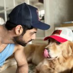 Karan Wahi Instagram - We Love our caps @noah_thegoldenretriever