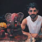 Karan Wahi Instagram - “Ganpati Bappa Morya” Yet Another Year of Bringing Him to Life Yet Another Year of Joy This Festival Brings in our Life Making Eco friendly is not just for the planet, its for experiencing the process of Being there with Him.