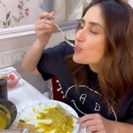 Kareena Kapoor Instagram - Celebrating Women’s Day by doing what I enjoy the most..eating and listening to my favorite song. Happy international women’s day from our #Crew to all of you. 🫶🏻 @ektarkapoor @rheakapoor @tabutiful @kritisanon