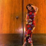Karishma Sharma Instagram - The lady in red. ✨❤️ “Basking in the serene glow of the first full moon, I find my Zen zone, radiating happiness. 🌕 Reflecting on the delicious flavors of China by @grandhyattmumbai the stir-fried chicken paired with edamame created a healthy and delightful feast. Excited to explore more, the duck preparation awaits my eager taste buds. Cheers to manifesting positivity and savoring life’s delectable moments! 🍜❤️🤌🏼