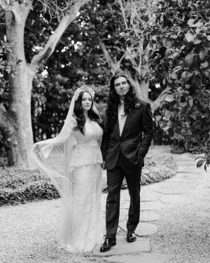 Kat Dennings Instagram - Thank you @josevilla for capturing our wedding day 🤍 @voguemagazine @vogueweddings @overthemoon