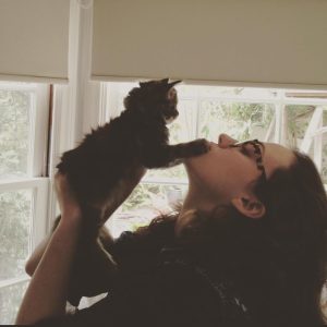 Kat Dennings Instagram - My feral rabbit is 8️⃣ today WHERE DOES THE TIME GO?#adoptdontshop 🎂