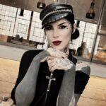 Kat Von D Instagram - Quick LA trip packed with meetings about upcoming album release + tour, catching up w my dear friends @officialcharo @sammidoll @llewellyn @thebookofimmortality @edenknievel, going to see Sisters of Mercy with @marilynmanson @lindsayusichofficial @mr.chino, commissioning a super cool new harness/ belt from the talented @zanabayne … and endless late nights spent with my favorite @officialcharo 🖤 I’ll be back soon, Los Angeles! 🖤 Los Angeles, California