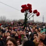 Katie Couric Instagram - More scenes from Alexei Navalny’s funeral service in Moscow, which took place today under tight supervision from the Russian authorities, who have arrested hundreds of mourners at memorial sites since Navalny died. Outside the church and cemetery, thousands of people gathered and chanted “Thank you, Alexei,” and “Russia will be free!” After a procession to the cemetery, Navalny’s coffin was lowered to the Frank Sinatra song “My Way,” and then the final song from “Terminator 2,” which Navalny considered “the best film on Earth.” Alexei Navalny’s wife Yulia, and two children, Daria and Zakhar did not appear to be present at the funeral. Yulia posted a statement on X today dedicated to her husband: “Lyosha, thank you for 26 years of absolute happiness,” she wrote using her husband’s nickname. “I don’t know how to live without you, but I will try to make you up there happy for me and proud of me.” Images via Getty