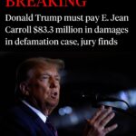 Katie Couric Instagram - 🚨 A Manhattan jury on Friday ordered former President Donald J. Trump to pay $83.3 million to the writer E. Jean Carroll for defaming her in social media posts, news conferences and even on the campaign trail ever since she first accused him in 2019 of raping her in a department store dressing room decades earlier. Per @nytimes reporting, the award included $65 million in punitive damages, which the nine-member jury assessed after finding Mr. Trump, 77, had acted maliciously after Ms. Carroll’s lawyers pointed to Mr. Trump’s persisting attacks on her, both from the White House and after leaving office. Ms. Carroll, 80, testified that his repeated taunts and lashing out had mobilized many of his supporters, leading to an onslaught of attacks on social media and in her email inbox that frightened her and “shattered” her reputation as a well-regarded advice columnist for Elle magazine. “I was attacked on Twitter,” Ms. Carroll told the jury. “I was attacked on Facebook. I was living in a new universe.” It is the second time Mr. Trump has been ordered to pay Ms. Carroll damages in less than a year. In May, a different Manhattan jury awarded her $5 million after finding Mr. Trump liable for sexually abusing her in the dressing-room assault in the mid-1990s, and for defaming her in post on his Truth Social website in October 2022, in which he called her accusation “a complete con job” and “a Hoax and a lie.”