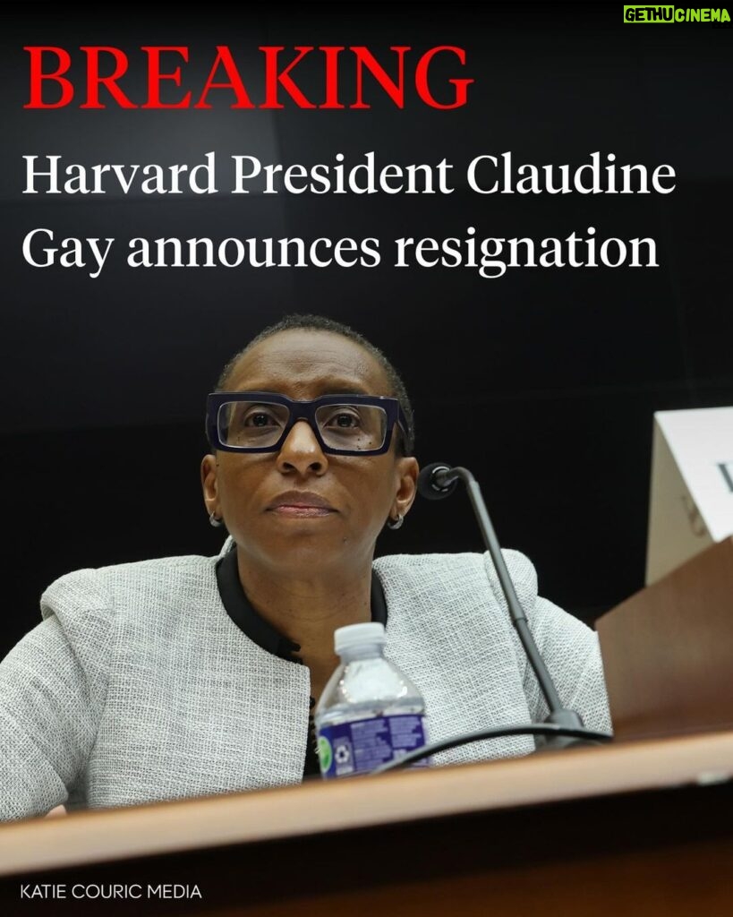 Katie Couric Instagram - Harvard President Claudine Gay will resign Tuesday afternoon, bringing an end to the shortest presidency in the University’s history, according to a person with knowledge of the decision. University spokesperson Jonathan L. Swain declined to comment on Gay’s decision to step down. Gay’s resignation — just six months and two days into the presidency — comes amid growing allegations of plagiarism and lasting doubts over her ability to respond to antisemitism on campus after her disastrous congressional testimony Dec. 5. Gay weathered scandal after scandal over her brief tenure, facing national backlash for her administration’s response to Hamas’ Oct. 7 attack and allegations of plagiarism in her scholarly work. The announcement comes three weeks after the Corporation announced unanimous support for Gay after “extensive deliberations” following the congressional hearing. #breakingnews #harvard Harvard University
