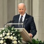 Katie Couric Instagram - President Joe Biden spoke at the late Supreme Court Justice Sandra Day O’Connor’s funeral on Tuesday at the Washington National Cathedral. The private service brought O’Connor back to the church she attended for years as a Supreme Court justice and to the same place where the nation also held services for former President George H.W. Bush, former Secretary of State Madeleine Albright, and the late Sen. John McCain, R-Arizona. President Biden praised O’Connor’s ability to “open doors, secure freedoms, and prove that a woman can not only do anything a man can do, but many times do it a hell of a lot better.” 🎥: @cspan