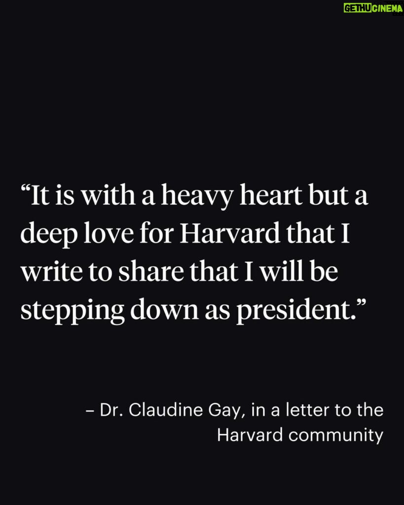Katie Couric Instagram - Harvard President Claudine Gay will resign Tuesday afternoon, bringing an end to the shortest presidency in the University’s history, according to a person with knowledge of the decision. University spokesperson Jonathan L. Swain declined to comment on Gay’s decision to step down. Gay’s resignation — just six months and two days into the presidency — comes amid growing allegations of plagiarism and lasting doubts over her ability to respond to antisemitism on campus after her disastrous congressional testimony Dec. 5. Gay weathered scandal after scandal over her brief tenure, facing national backlash for her administration’s response to Hamas’ Oct. 7 attack and allegations of plagiarism in her scholarly work. The announcement comes three weeks after the Corporation announced unanimous support for Gay after “extensive deliberations” following the congressional hearing. #breakingnews #harvard Harvard University