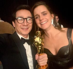 Ke Huy Quan Instagram - The Oscar after parties were EPIC!!! Everywhere I looked, there was someone famous. I’ve been to many parties, but…😱 these were on another level. Just to give you an idea, as we walked into the @vanityfair party, I ran into @usher and @gigihadid who were both super friendly. 🤯 I also had the most wonderful and memorable conversation with @tiffanyhaddish. I won’t share what we talked about, but THANK YOU, TIFFANY❣️
