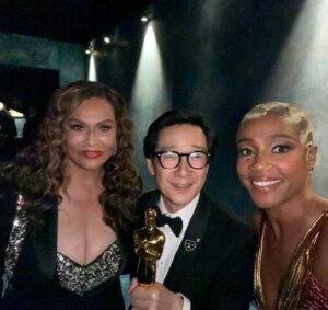 Ke Huy Quan Instagram - The Oscar after parties were EPIC!!! Everywhere I looked, there was someone famous. I’ve been to many parties, but…😱 these were on another level. Just to give you an idea, as we walked into the @vanityfair party, I ran into @usher and @gigihadid who were both super friendly. 🤯 I also had the most wonderful and memorable conversation with @tiffanyhaddish. I won’t share what we talked about, but THANK YOU, TIFFANY❣️