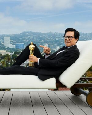 Ke Huy Quan Instagram - I am so humbled to be on the cover of Variety. I certainly didn’t get here all by myself. There are so many people to thank. But I’ll just mention a few names that were instrumental in helping me navigate this entire awards season. Katie Iida and the PR team at A24, Chase Lehner, and Megan Brophy of Narrative. Thank you, guys! 🤗🙏🏻😘 And, of course, thank you so much to Clayton Davis for being such a huge supporter of our movie.

📸: @eccles for @variety 
Styling: @chloekeiko 
Grooming: @anissaemily 
Tuxedo made to measure: @giorgioarmani 
Lapel pins: @leightonjewels 
Watch: @omega
Cuff links: @davidyurman 
Glasses: @oliverpeoples 

@katiemiyako @a24 @chaselehner @tonky101 @narrativepr @awardscircuit
