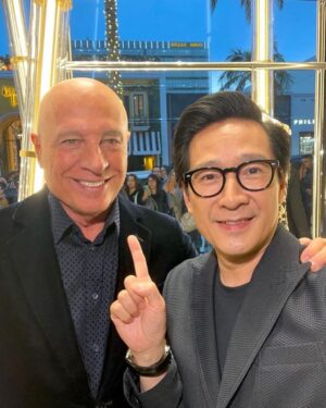 Ke Huy Quan Instagram - The team over at @giorgioarmani has been so especially kind to me from the get-go. The first time I walked into the Beverly Hills store, they made me feel so incredibly special. I will never forget it. So lucky to be wearing Giorgio Armani to what will be one of the most memorable nights of my life. Special shout-out to @BarryFrediani in Beverly Hills. You’re the best!!!

Tuxedo: @giorgioarmani 
Watch: @omega 
Glasses: @oliverpeoples 
Brooch: @leightonjewels

Styled by: @chloekeiko 
Grooming: @anissaemily