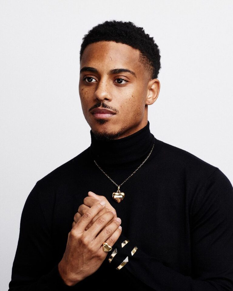 Keith Powers Instagram - Yo! I am honored and excited to be wearing the first #PradaFineJewelry collection, Eternal Gold with 100% recycled gold. Thank you @prada! #ad