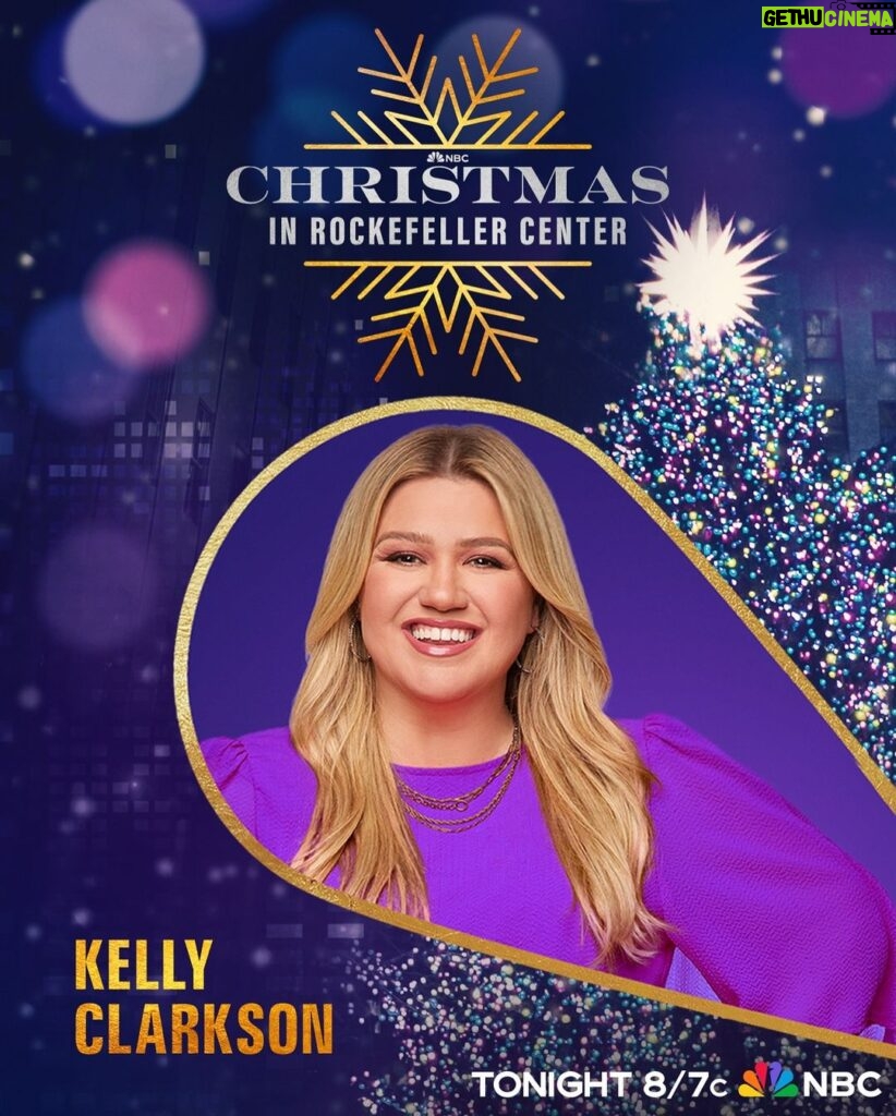 Kelly Clarkson Instagram - It's beginning to look a lot like... Christmas in @RockefellerCenter! Watch the annual tree lighting LIVE TONIGHT at 8/7c on @NBC and @Peacock. 🎄#RockCenterXMAS