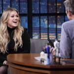 Kelly Clarkson Instagram - You make me laugh like few can @latenightseth 😂 we should start a 30 Rock Fantasy Football League next season! See ya around neighbor! Photo: Lloyd Bishop/NBC