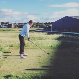 Kelly Rohrbach Instagram - Bucket list ☑️ playing The Old Course at St.Andrews with my dad today! ⛳️🏆🕺🏽☺️ @dunhilllinks having a ball!