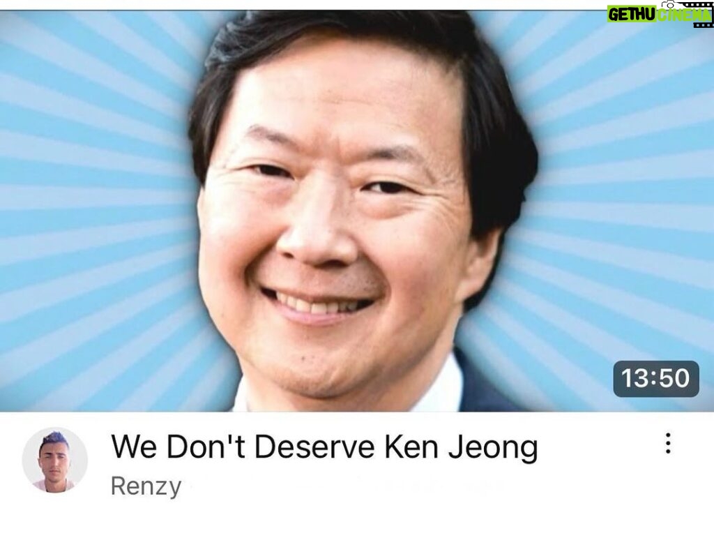 Ken Jeong Instagram - I don’t deserve Renzy. Thank you for the loveliest video. 💛💜🙏 link in my bio