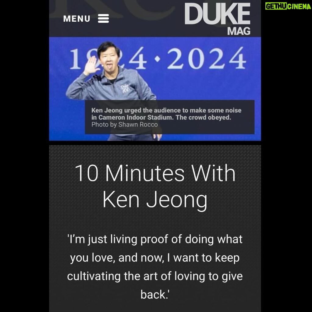Ken Jeong Instagram - Thank you #DukeMag for all love!! 💙😈 article link in my bio 💙😈