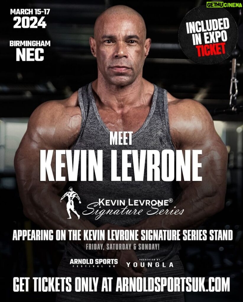 Kevin Levrone Instagram - Meet 2x Arnold Classic champion & legendary IFBB Pro bodybuilder Kevin Levrone at the 2024 Arnold UK Expo! Grab your expo tickets now via the link in bio! NEC Birmingham