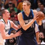 Kevin Love Instagram - Of all the greats I watched growing up - Dirk has had the biggest influence on my career. My Dad had the foresight - I can remember him saying “this rookie on Dallas is the future of the NBA.” A 7-footer who could stretch defenses, rebound, post you up and shoot over you, put the ball on the floor when necessary, and dominate the game inside and out. I was on the wrong side of a lot of those buckets. Trail 3’s, free throw line “Dirk spot” finishes, and ofcourse — the iconic fade. Being a big that can shoot has allowed me to change and adapt in a game that has become reliant on not only pace, but the space needed to operate in todays current NBA. Dirk changed a lot of peoples idea of the modern big man. I wouldn’t be headed into year 16 if not for Dirk’s influence and helping take the game to where it is today. My deepest gratitude to a legend that will live on forever! Congratulations @swish41 and to all the 2023 @hoophall inductees. With respect and admiration. 🤝🏻 Basketball Hall of Fame