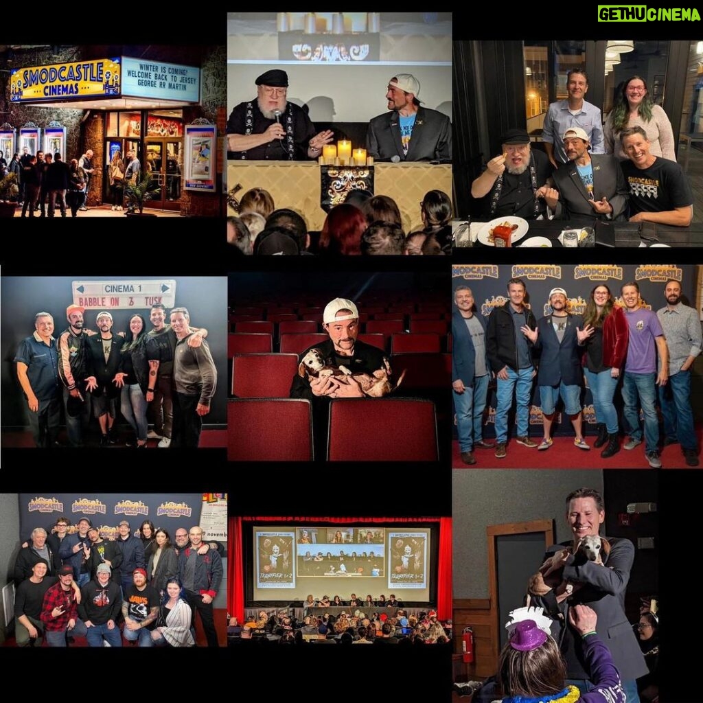 Kevin Smith Instagram - Yesterday marked the One Year Anniversary of when we took over the @atlanticmoviehouse and turned it into the flick funhouse we call @smodcastlecinemas! And what a year we’ve had! Here’s a photo collage look back at a slew of the fan-facing events that folks cucked at the Castle in Year One! Many thanks to all our friends and financial supporters for spending so many days and nights in our Garden State-based cinema paradiso! Big thanks to one of my favorite artists on the planet, @thedarknatereturns, for all his awesome ads! Huge thanks to @leeloomultiprops, @odblues7, @jeffswanton5, @tzertuche17, @joshroush & Stephen Frazza for making #SmodcastleCinemas what it is! If you’ve been to Smodcastle, we appreciate your business! If you’ve never been to a #Smodcastle show, hit our website and snatch some tickets to see one of the last 3 events scheduled for 2023! #KevinSmith #birthday #movietheater #cinema