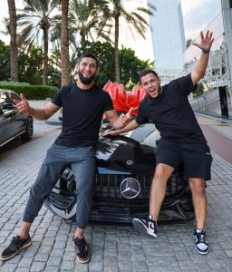 Khamzat Chimaev Instagram - My bro @aymendxb and I are organising the biggest FREE Instagram Giveaway ! Prize : A Mercedes A-Class To participate, it’s simple & free! -Like this post & Tag 2 friends -Follow me and @aymendxb Bonus : share this post in story The winner will be picked sunday 26th November ! Good Luck ! PS : go watch @aymendxb stories, he will give you tips on how to double your chances to win !