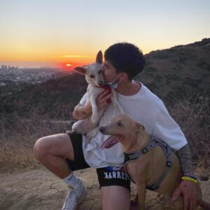 Kian Lawley Instagram - crazy how much joy n happiness ur pets can provide for u. these 2 make me happy on some of my worst days. just seeing a picture of them can make me smile n forget about my problems for a sec. go give ur pets some hugs n kisses if u haven’t today 🐕🐇