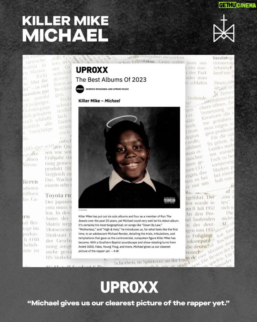 Killer Mike Instagram - Thank you to all the amazing people at these publications who pressed for MICHAEL to be recognized this year ☦️ #MICHAEL